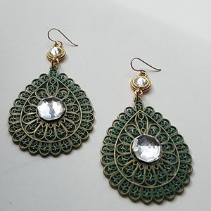 GASOLINE GLAMOUR Jewelry - GYPSY MEDALLION PATINA DROP MOONDUST EARRINGS NEW GASOLINE GLAMOUR Jewelry - GYPSY MEDALLION PATINA DROP MOONDUST EARRINGS NEW
